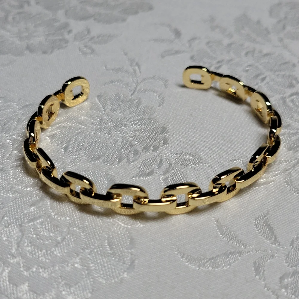 Adornia 14KGP Chain Link Cuff Bracelet